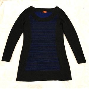 Krimson Klover Black and Blue Knit Sweater Tunic